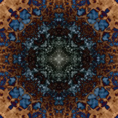 Kusursuz soyut kare deseni. Modern sanatta alkol mürekkebi. Mandala