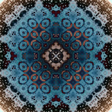 Kusursuz soyut kare deseni. Modern sanatta alkol mürekkebi. Mandala