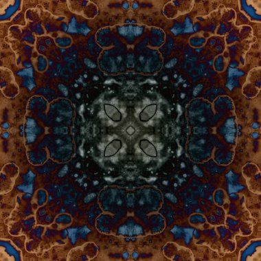 Kusursuz soyut kare deseni. Modern sanatta alkol mürekkebi. Mandala