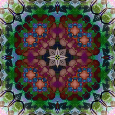 Kusursuz soyut kare deseni. Modern sanatta alkol mürekkebi. Mandala