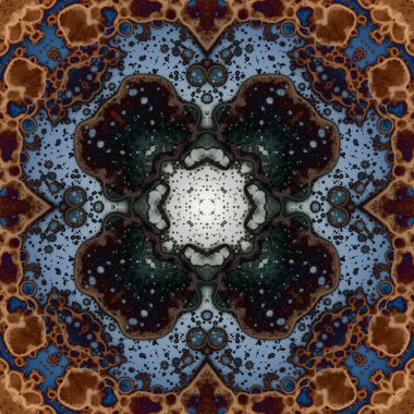 Kusursuz soyut kare deseni. Modern sanatta alkol mürekkebi. Mandala