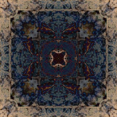 Kusursuz soyut kare deseni. Modern sanatta alkol mürekkebi. Mandala