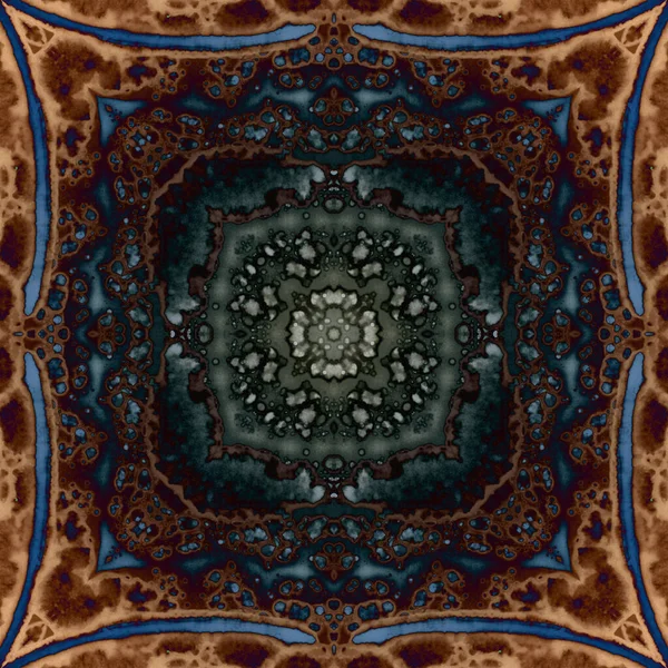 Kusursuz soyut kare deseni. Modern sanatta alkol mürekkebi. Mandala
