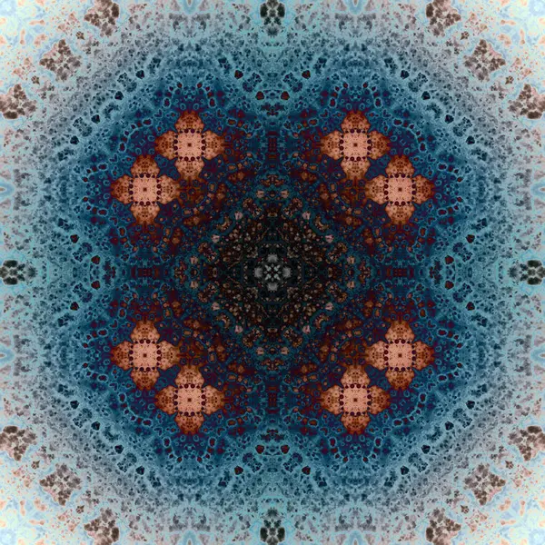 Kusursuz soyut kare deseni. Modern sanatta alkol mürekkebi. Mandala