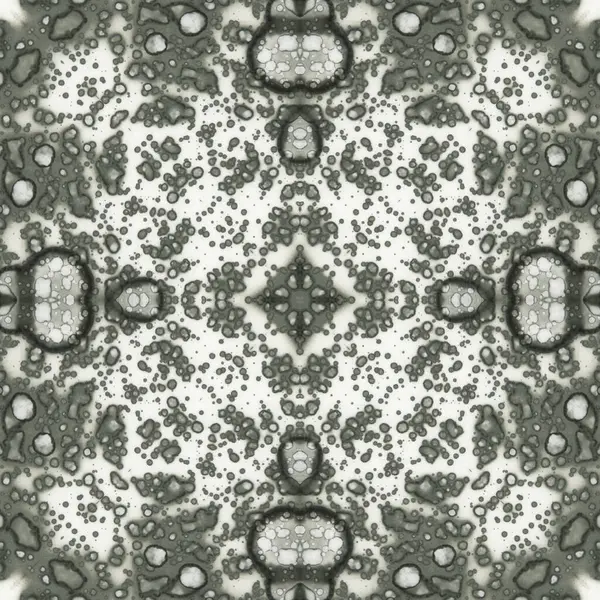 无缝隙的抽象正方形图案 现代艺术中的酒精油墨 曼达拉 — 图库照片