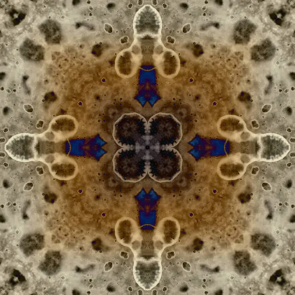 Naadloos Abstract Vierkant Patroon Alcoholinkt Moderne Kunst Mandala — Stockfoto