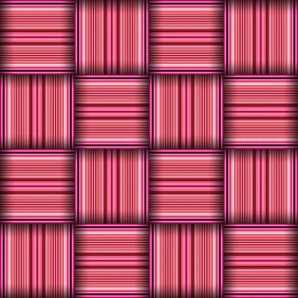 摘要无缝编织图案纹理 正方形无缝图案 粉红线和方块 — 图库照片