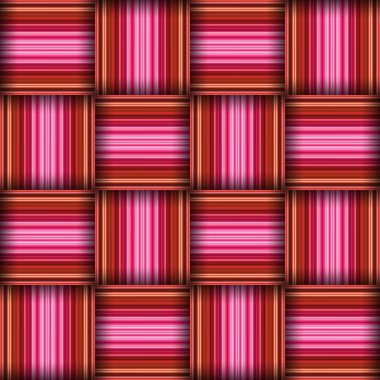 Soyut, dikişsiz, dokuma desenli doku. Kare, pürüzsüz desen. Kırmızı çizgiler. Pembe Çizgiler ve Kareler.