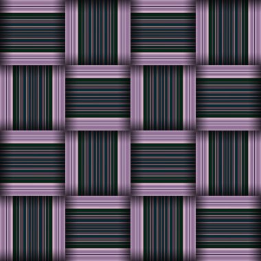 Soyut, dikişsiz, dokuma desenli doku. Kare, pürüzsüz desen. Mor çizgili. Menekşe Çizgileri ve Kareler.