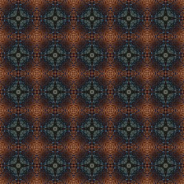 Kusursuz soyut kare deseni. Modern doku - dijital sanat. Kumaş soyut kaleydoskop