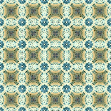 Kusursuz soyut kare deseni. Modern doku - dijital sanat. Kumaş soyut kaleydoskop