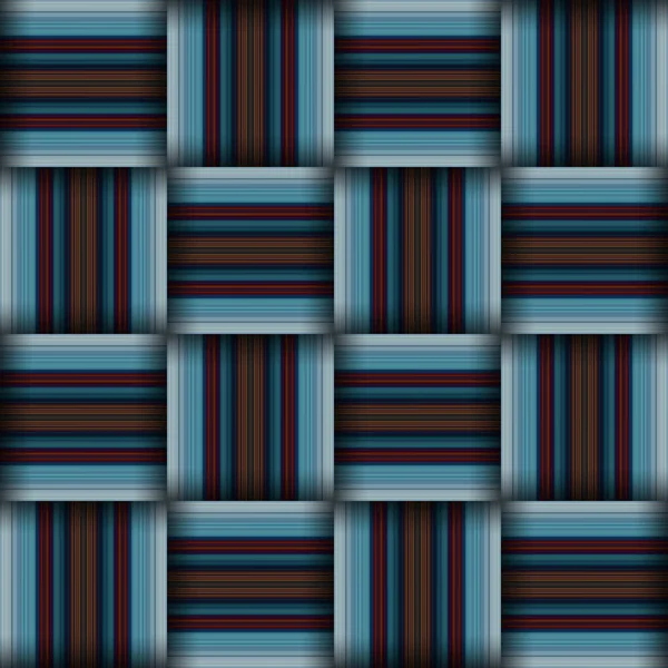 Tekstur Pola Tenunan Mulus Abstrak Pola Tak Berjahit Persegi Blue — Stok Foto