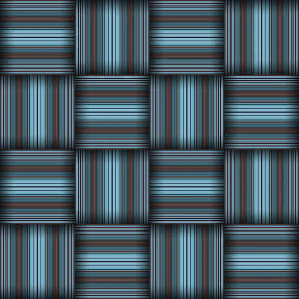 摘要无缝编织图案纹理 正方形无缝图案 蓝色条纹 蓝色的靛蓝线和正方形 — 图库照片
