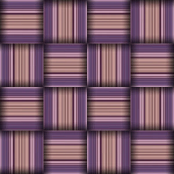 摘要无缝编织图案纹理 正方形无缝图案 紫色条纹 紫罗兰线和正方形 — 图库照片