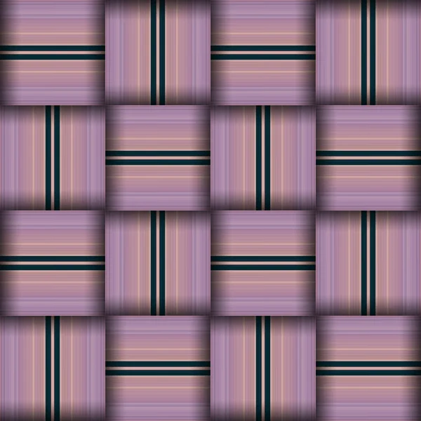 이음새가 길쌈된 짜임새 정연한 이음새가 보라색 줄무늬 바이올렛 라인과 — 스톡 사진