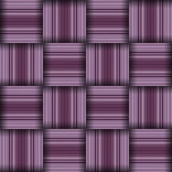 摘要无缝编织图案纹理 正方形无缝图案 紫色条纹 紫罗兰线和正方形 — 图库照片