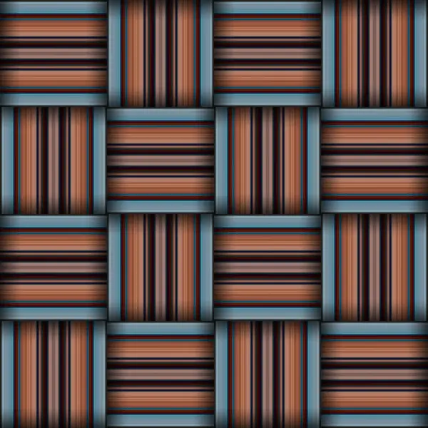 抽象的な継ぎ目が無い編まれたパターンの質 スクエアシームレスなパターン ストライプラインと正方形 — ストック写真