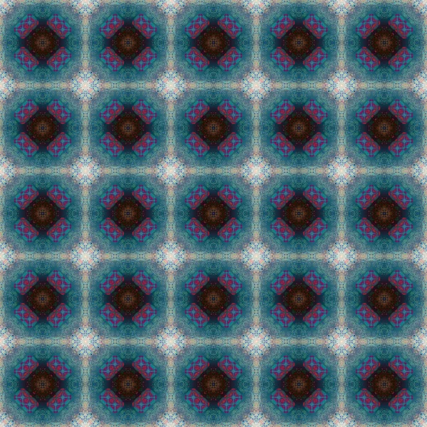 シームレスな抽象正方形パターン 現代のテクスチャー デジタルアート ファブリックアブストラクトケルドスコープ — ストック写真