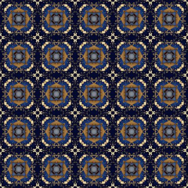 Kusursuz soyut kare deseni. Modern doku - dijital sanat. Kumaş soyut kaleydoskop