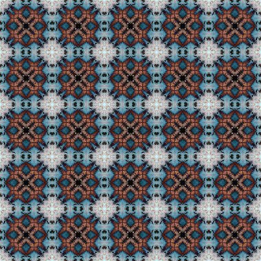 Kusursuz soyut kare deseni. Modern doku - dijital sanat. Kumaş soyut kaleydoskop