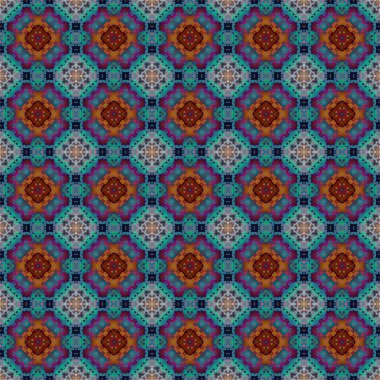 Kusursuz soyut kare deseni. Modern doku - dijital sanat. Kumaş soyut kaleydoskop