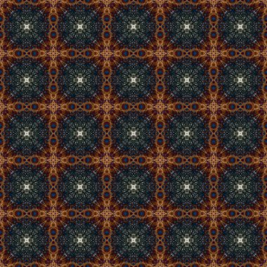 Kusursuz soyut kare deseni. Modern doku - dijital sanat. Kumaş soyut kaleydoskop