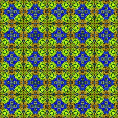 Kusursuz soyut kare deseni. Modern doku - dijital sanat. Kumaş soyut kaleydoskop