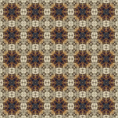 Kusursuz soyut kare deseni. Modern doku - dijital sanat. Kumaş soyut kaleydoskop