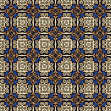 Kusursuz soyut kare deseni. Modern doku - dijital sanat. Kumaş soyut kaleydoskop