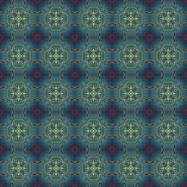 Kusursuz soyut kare deseni. Modern doku - dijital sanat. Kumaş soyut kaleydoskop