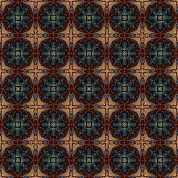 Patrón Cuadrado Abstracto Sin Costuras Textura Moderna Arte Digital Caleidoscopio — Foto de Stock