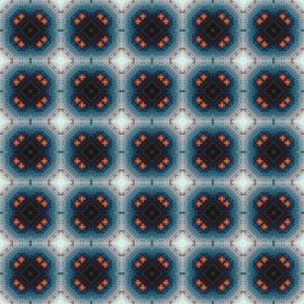 シームレスな抽象正方形パターン 現代のテクスチャー デジタルアート ファブリックアブストラクトケルドスコープ — ストック写真