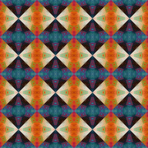 Kwadratowa Abstrakcyjna Struktura Wzoru Tkaniny Wzór Rombów Trójkątów — Zdjęcie stockowe