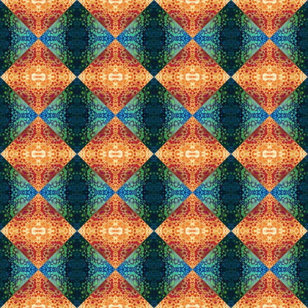 Kwadratowa Abstrakcyjna Struktura Wzoru Tkaniny Wzór Rombów Trójkątów — Zdjęcie stockowe