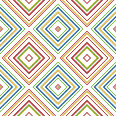 Rhombus ve kare, pürüzsüz desen. Desen renkli çapraz çizgiler.