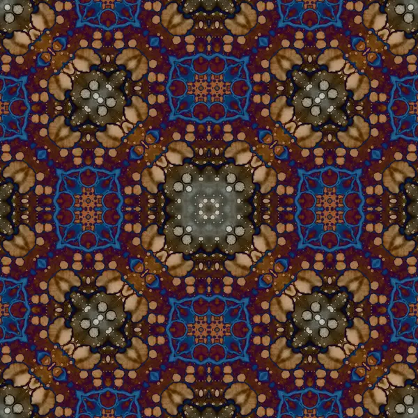 Patrón Mandala Sin Costuras Textura Cuadrada — Foto de Stock