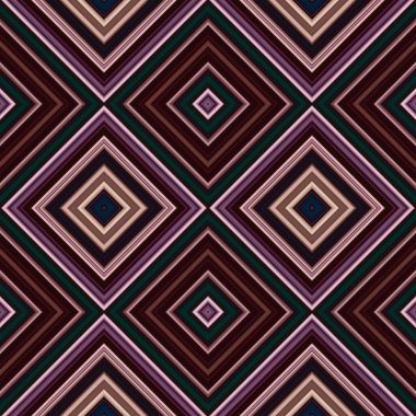 Rhombus ve kare, pürüzsüz desen. Desen renkli çapraz çizgiler.