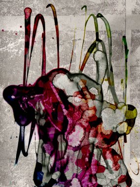 Yazarın sanatsal soyutlamaları. Suluboya ve alkol mürekkebi. Modern sanat. Fotoşopta İşlendi