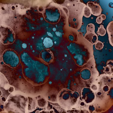 Yazarın sanatsal soyutlamaları. Suluboya ve alkol mürekkebi. Modern sanat. Fotoşopta İşlendi