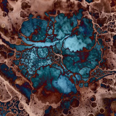 Yazarın sanatsal soyutlamaları. Suluboya ve alkol mürekkebi. Modern sanat. Fotoşopta İşlendi