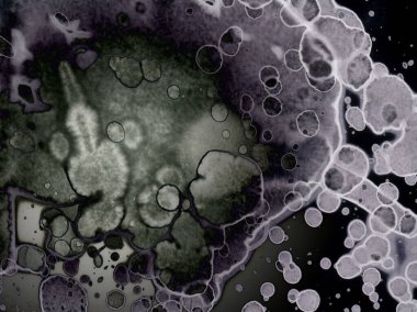 Yazarın sanatsal soyutlamaları. Suluboya ve alkol mürekkebi. Modern sanat. Fotoşopta İşlendi