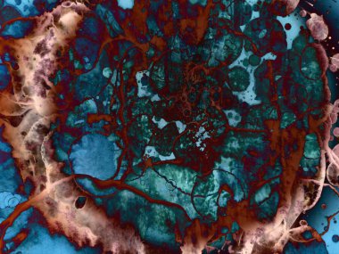 Yazarın sanatsal soyutlamaları. Suluboya ve alkol mürekkebi. Modern sanat. Fotoşopta İşlendi