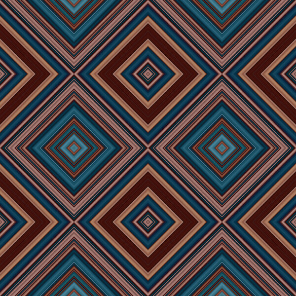 Rhombus and square seamless pattern. The pattern is colored diagonal lines