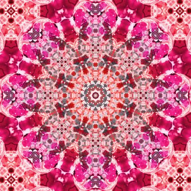 Kusursuz soyut kare deseni. Simetrik yuvarlak desen. Yazarın kalıpları.