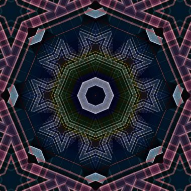 Kusursuz soyut kare deseni. Simetrik yuvarlak desen. Yazarın kalıpları.