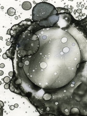 Yazarın sanatsal soyutlamaları. Suluboya ve alkol mürekkebi. Modern sanat. Fotoşopta İşlendi