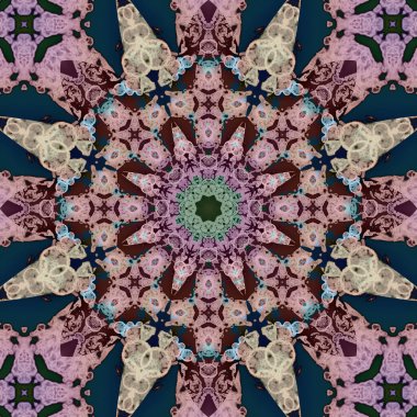 Kusursuz soyut kare deseni. Simetrik yuvarlak desen. Yazarın kalıpları.