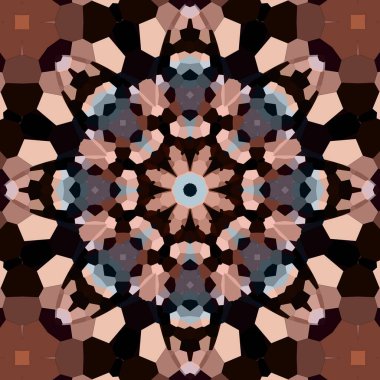 Kusursuz soyut kare deseni. Simetrik yuvarlak desen. Yazarın kalıpları.