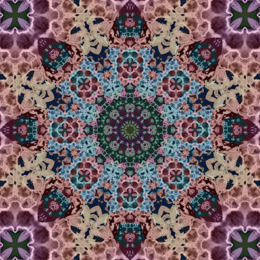 Kusursuz soyut kare deseni. Simetrik yuvarlak desen. Yazarın kalıpları.