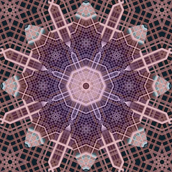 Απρόσκοπτη Αφηρημένη Τετράγωνο Μοτίβο Συμμετρικό Στρογγυλό Μοτίβο Πρότυπα Συγγραφέα — Φωτογραφία Αρχείου